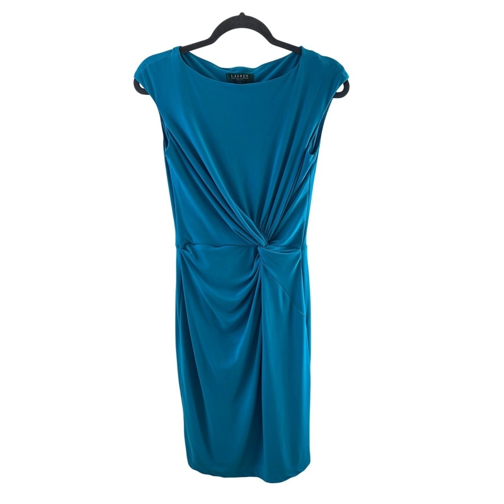 Lauren‎ Ralph Lauren Teal Knot Front Dress – Size 8 Elegant, Date Night, Resort
